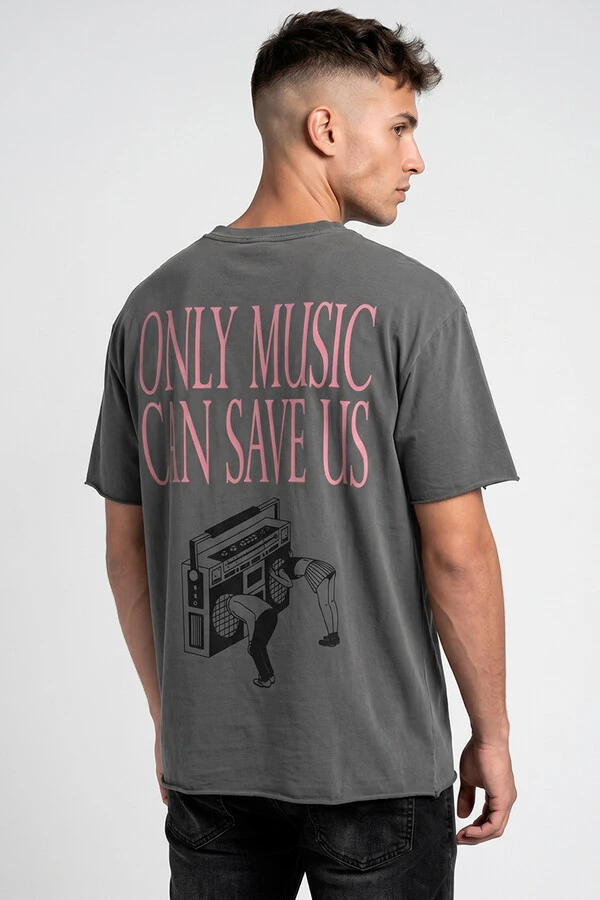 Camiseta estonada chumbo Only Music