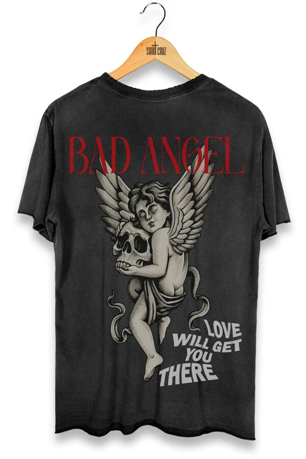 Camiseta preta Bad Angel Outlet