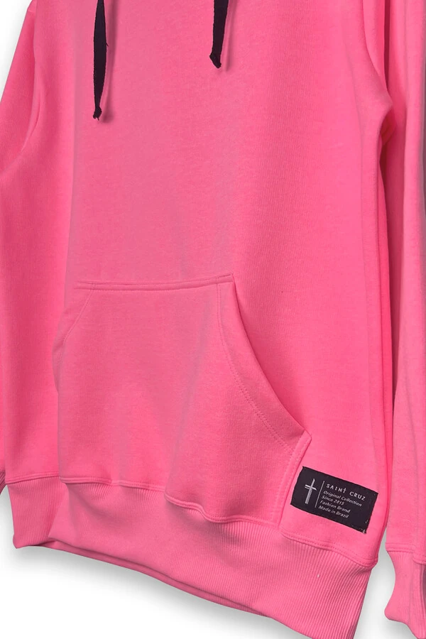 Blusa puff de moletom rosa Give