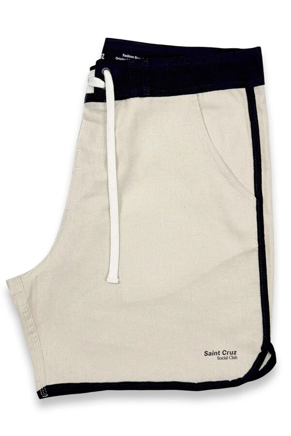 Bermuda de linho Off White e Preta
