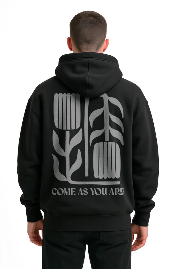 Blusa puff de moletom preto Come As You Are