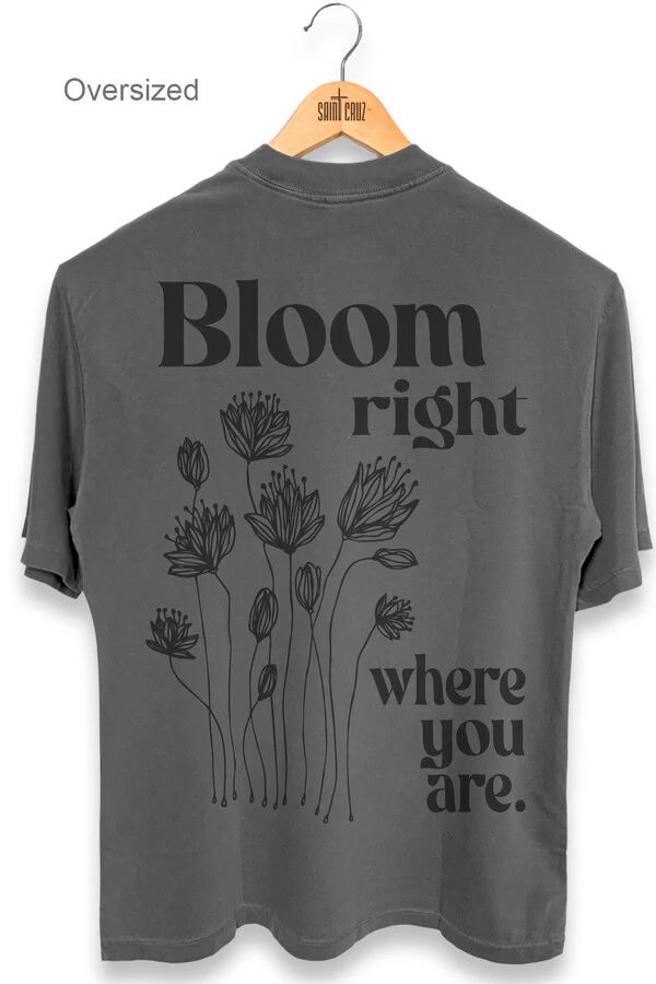 Camiseta oversized estonada chumbo Bloom