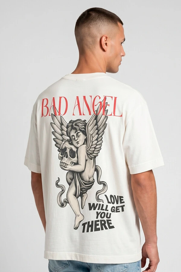 Camiseta oversized off white Bad Angel Collors