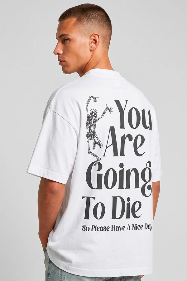 Camiseta oversized branca Nice Day