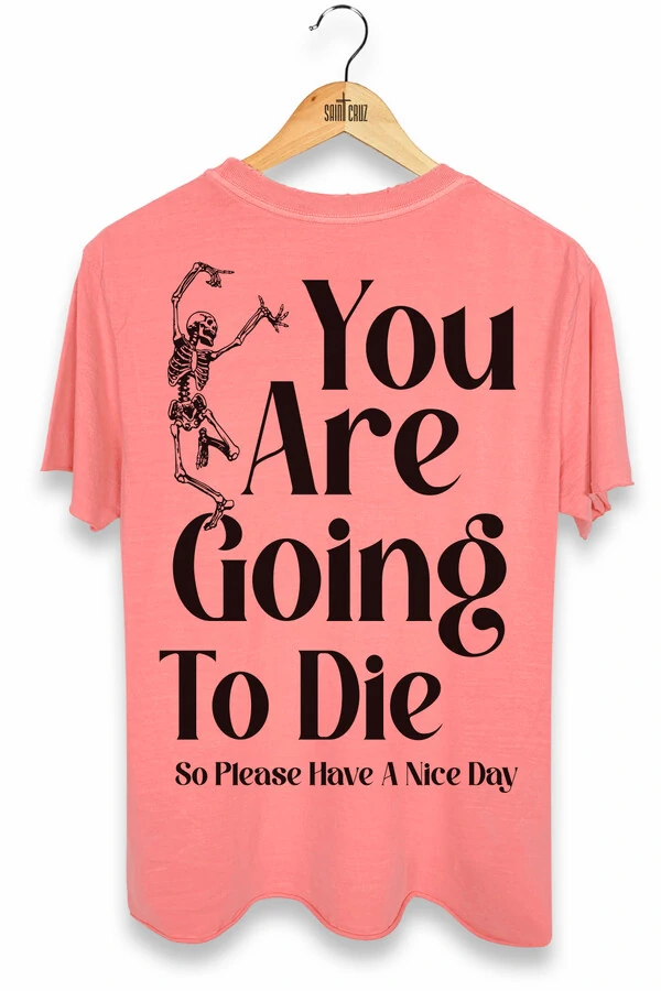 Camiseta estonada laranja Nice Day