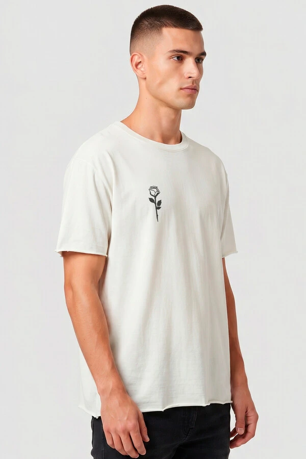 Camiseta off white Rose Front