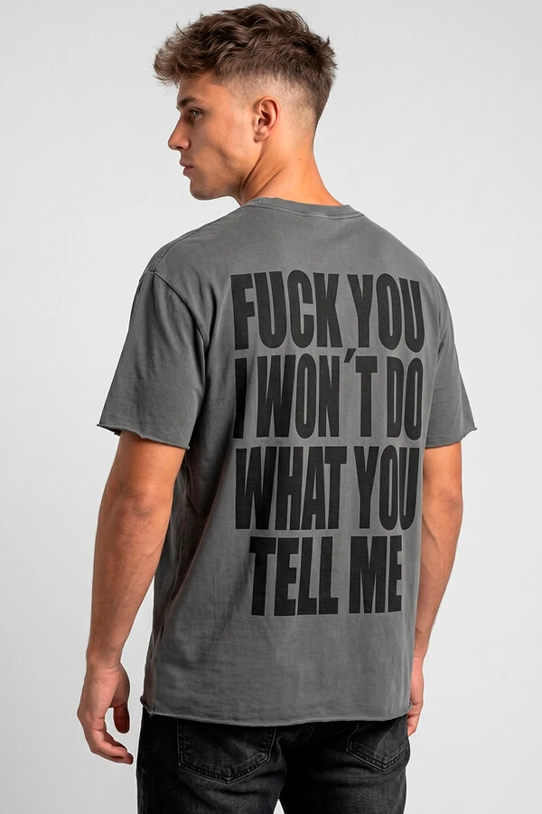 Camiseta estonada chumbo Tell Me