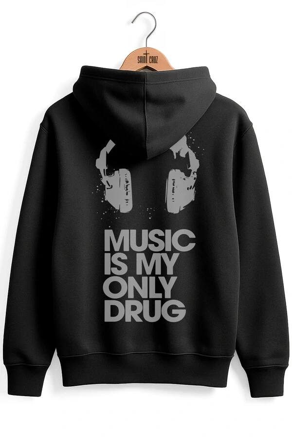 Blusa puff de moletom preto Drug