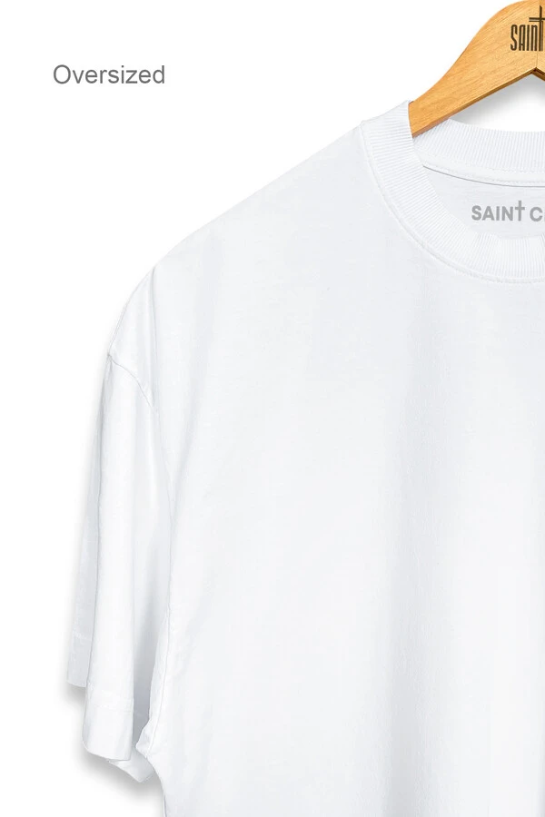 Camiseta oversized branca Enjoy The Silence Front