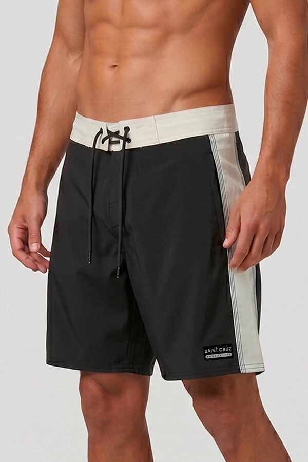 Bermuda retrô line Preta e Off white