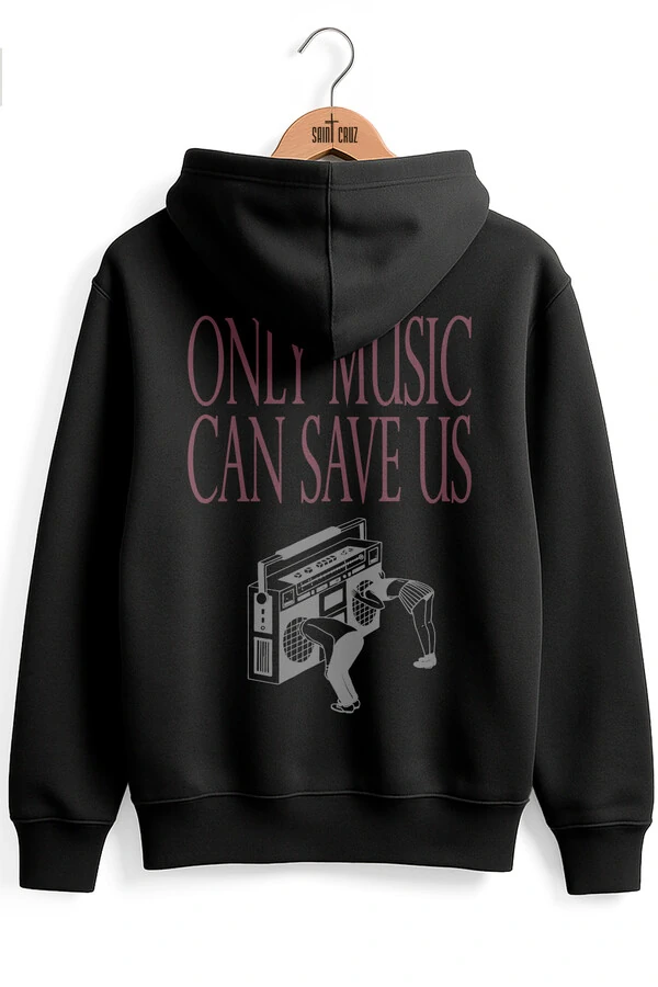 Blusa puff de moletom preto Only Music