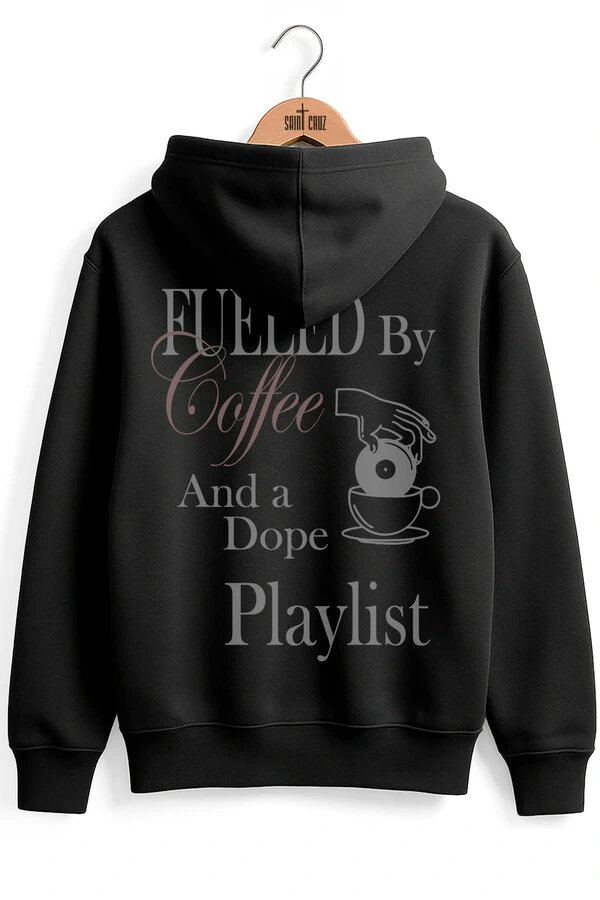 Blusa puff de moletom preta Playlist