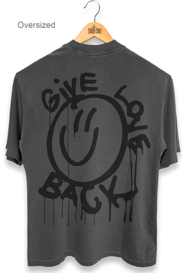 Camiseta oversized estonada chumbo Give