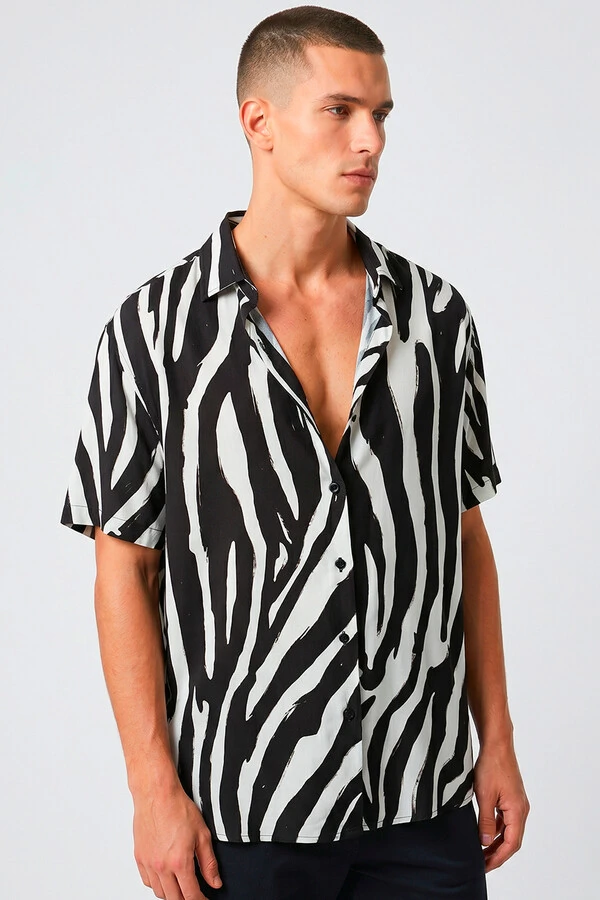 Camisa de viscose White Zebra