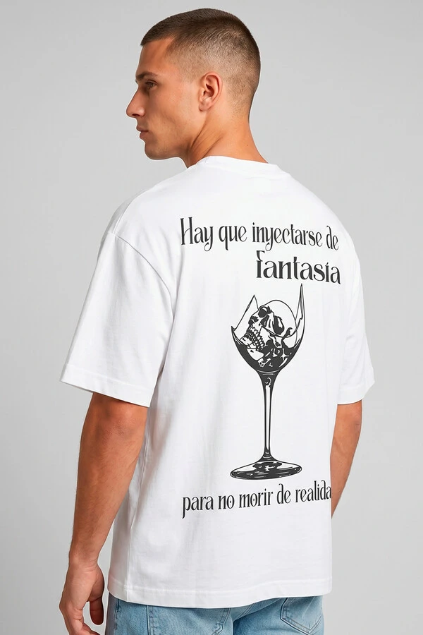 Camiseta oversized branca Drink