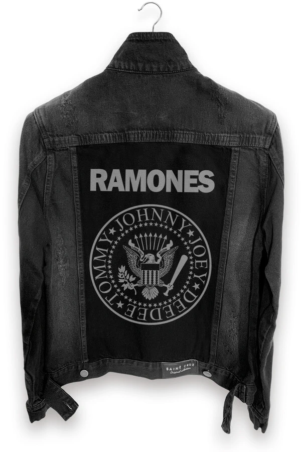 Jaqueta jeans masculina preta Ramones Outlet