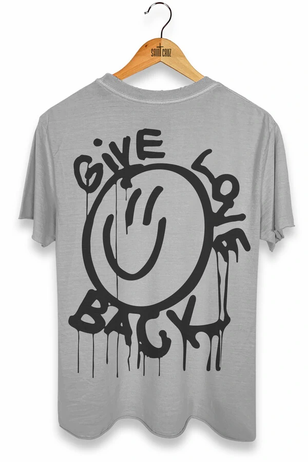Camiseta estonada cinza clara Give