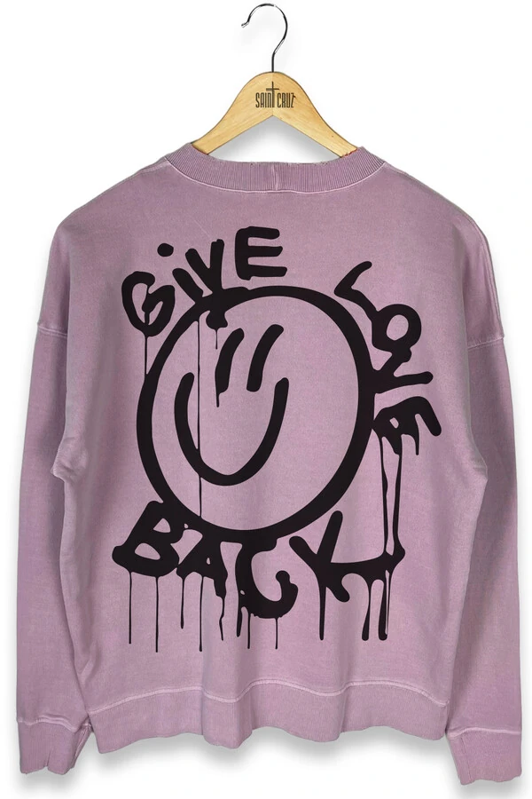 Blusa oversized de moletom estonado lilás Give
