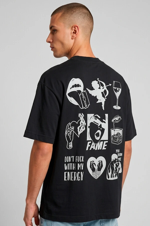 Camiseta oversized preta Fame