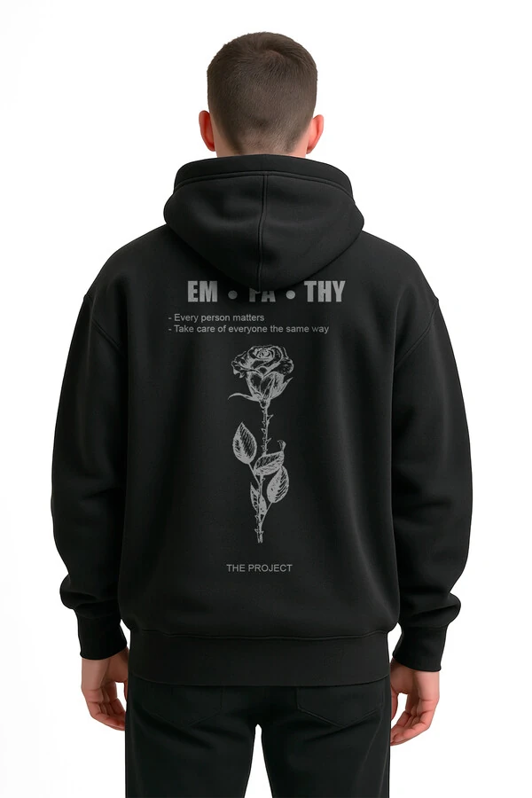 Blusa puff de moletom preto Empathy