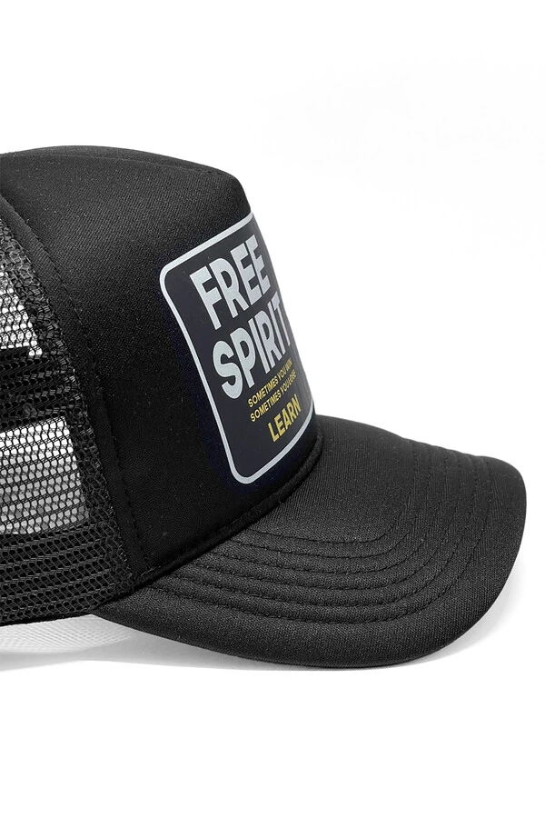 Boné trucker retrô preto Free Spirit