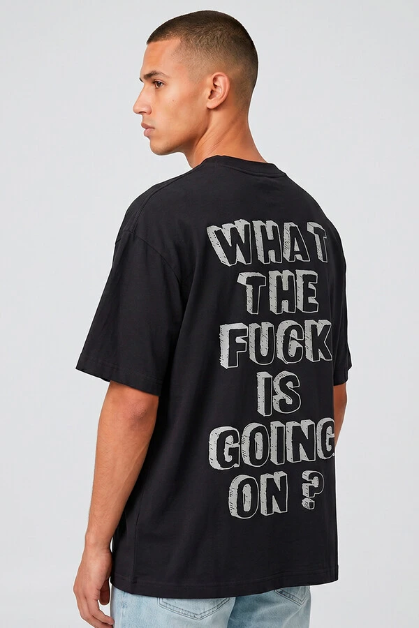 Camiseta oversized preta Now