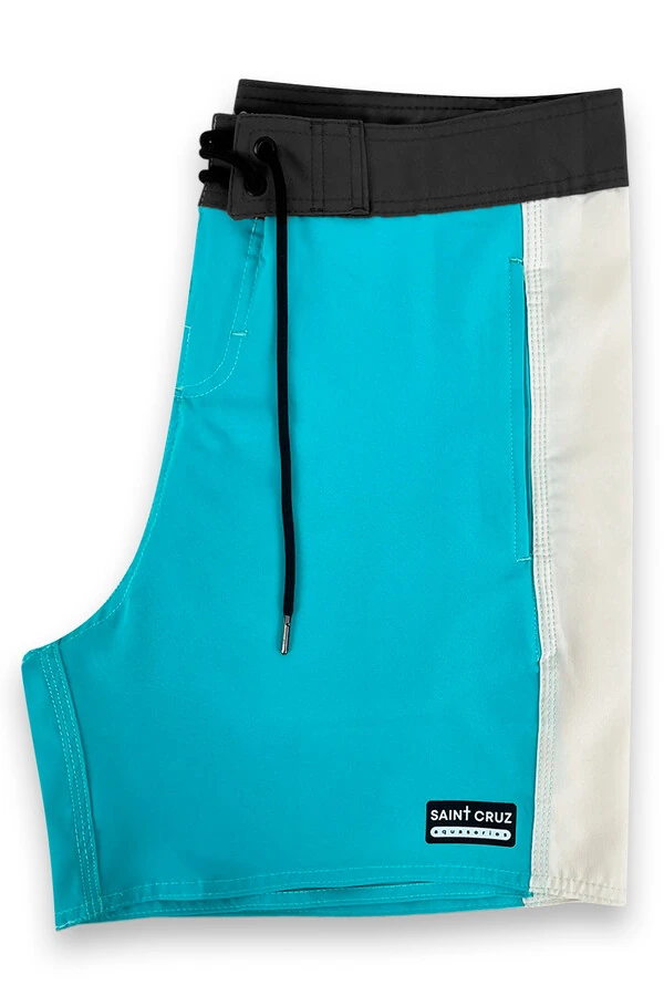 Bermuda retrô line Turquesa e Off White