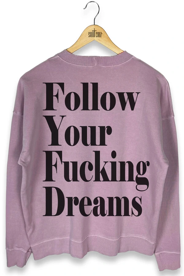 Blusa oversized de moletom estonado lilás Dreams Back