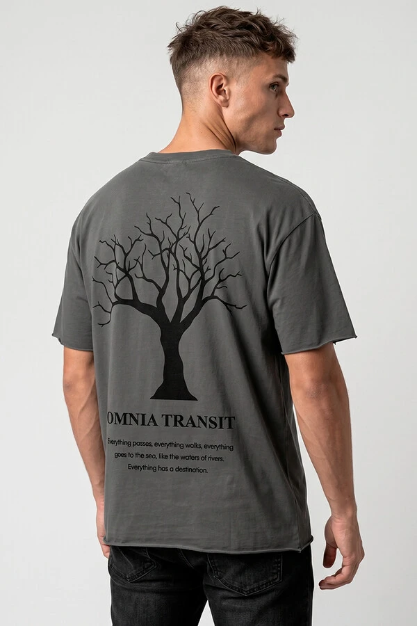 Camiseta estonada chumbo Omnia Transit