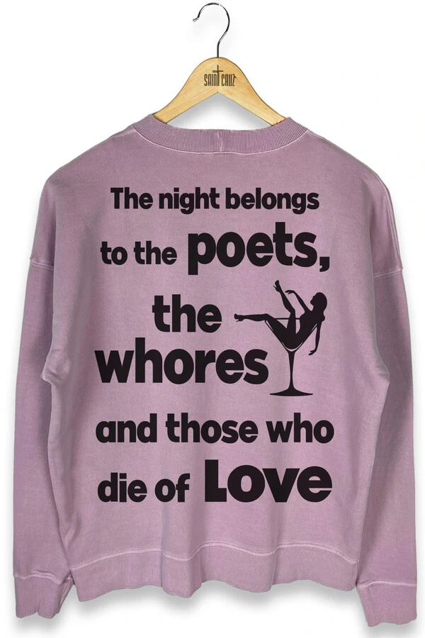 Blusa oversized de moletom estonado lilás Poets