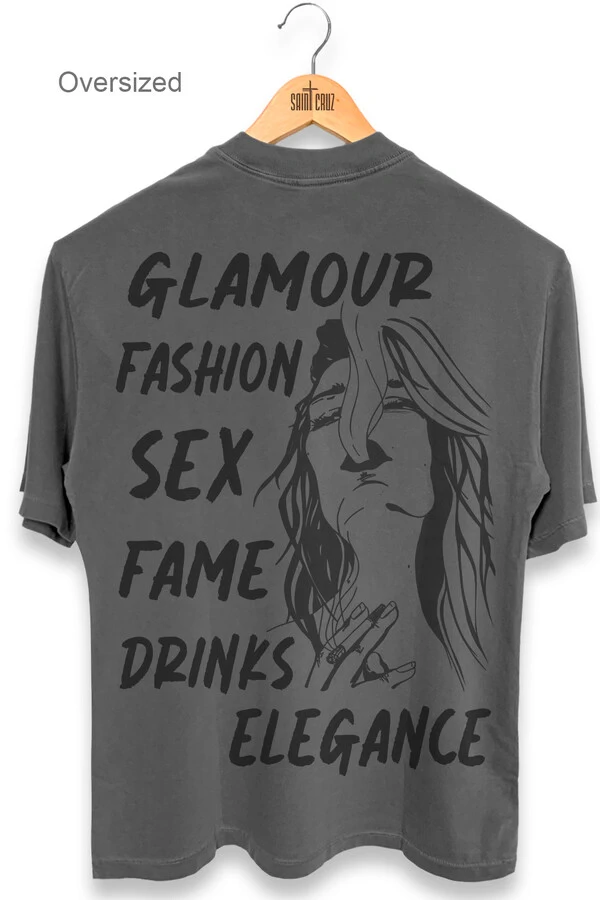 Camiseta oversized estonada chumbo Glamour