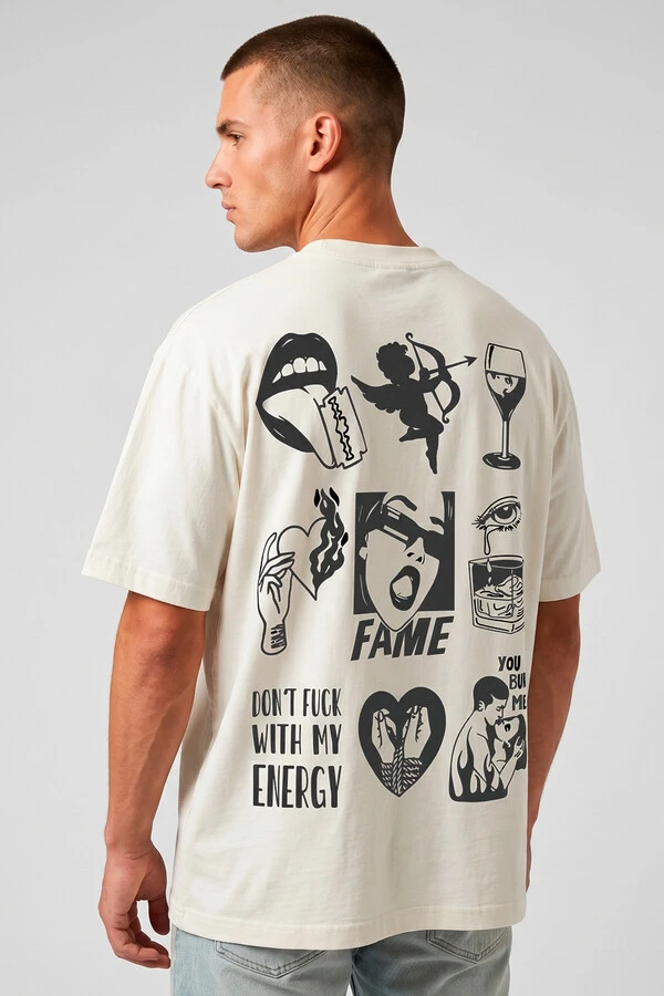 Camiseta oversized off white Fame