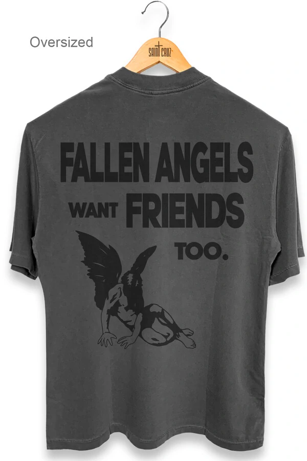 Camiseta oversized estonada chumbo Fallen Angels
