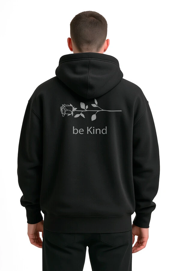 Blusa puff de moletom preto Be Kind