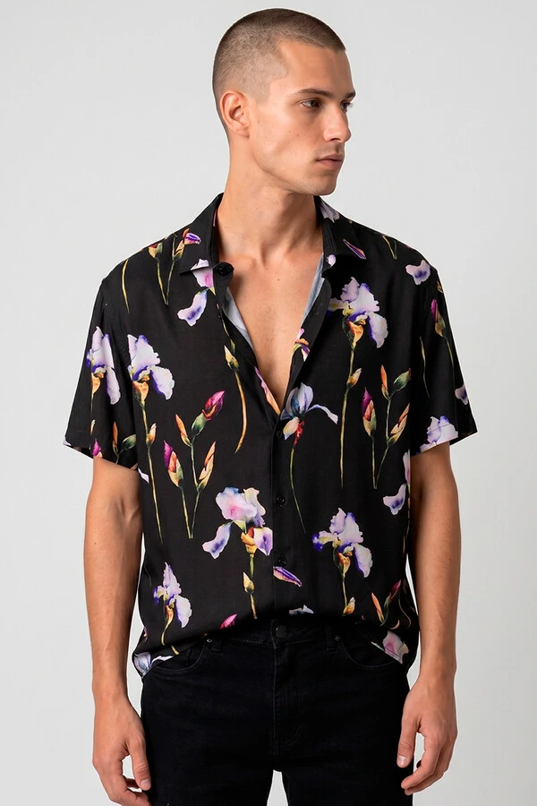 Camisa de viscose Purple