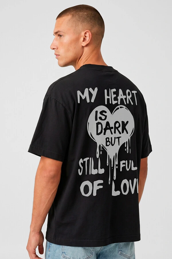Camiseta oversized preta My Heart