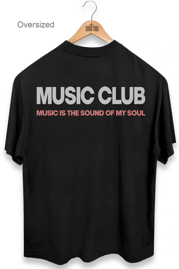 Camiseta oversized preta Music Club