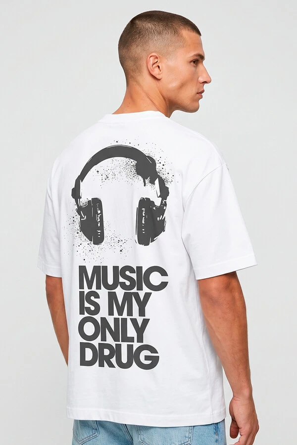 Camiseta oversized branca Drug