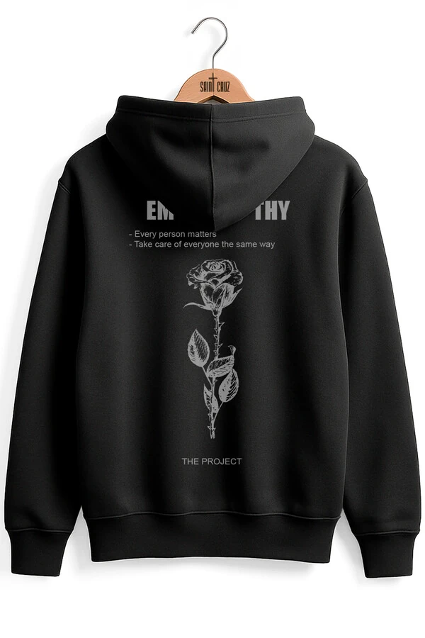 Blusa puff de moletom preto Empathy