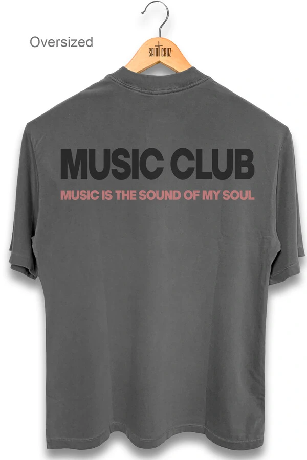 Camiseta oversized estonada chumbo Music Club