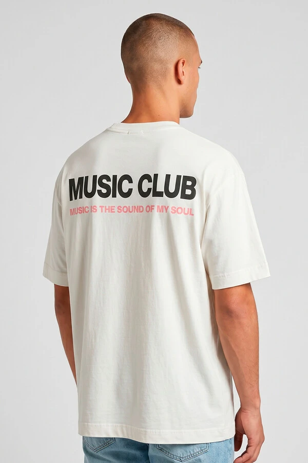 Camiseta oversized off white Music Club