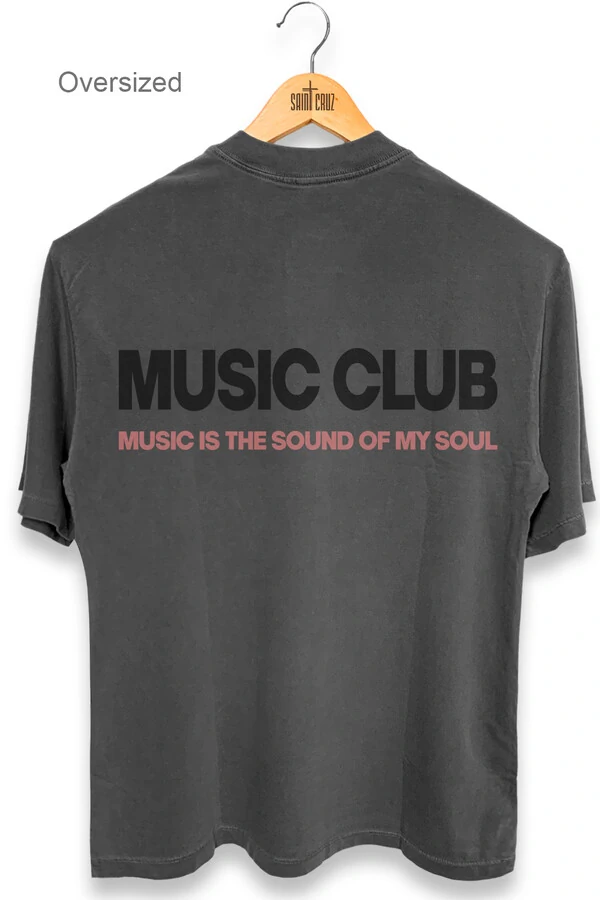 Camiseta oversized estonada chumbo Music Club