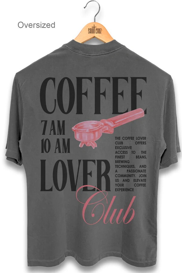 Camiseta oversized estonada chumbo Coffee Club