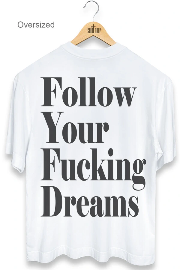 Camiseta oversized branca Dreams Back