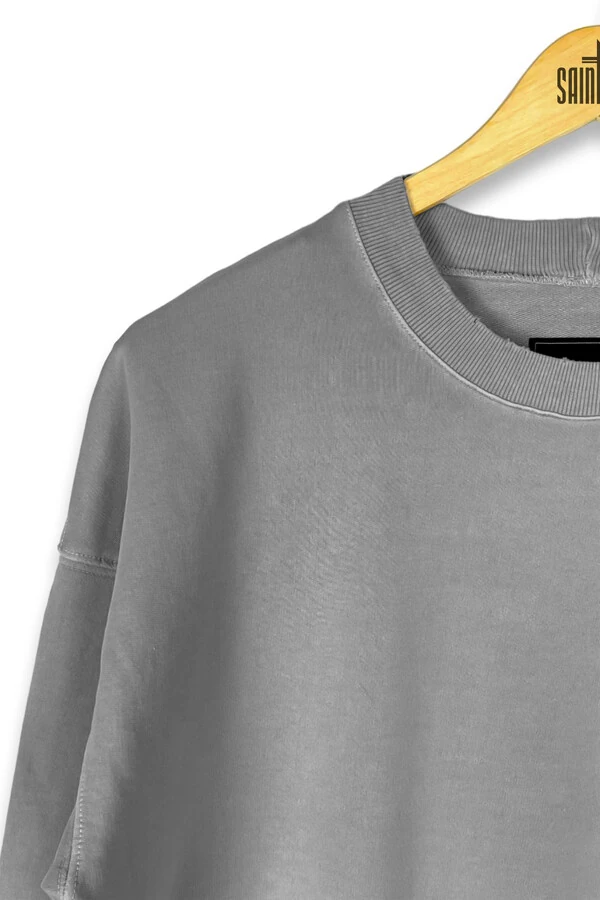 Blusa oversized de moletom estonado cinza Cross Outlet