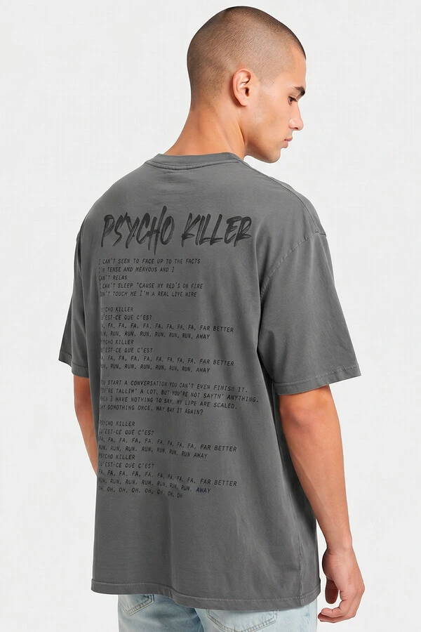 Camiseta oversized estonada chumbo Psyco