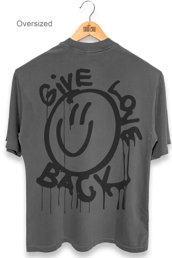 Camiseta oversized estonada chumbo Give