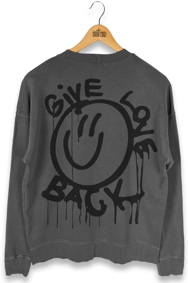 Blusa oversized de moletom estonado chumbo Give