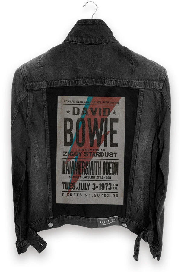 Jaqueta jeans masculina preta David Bowie Outlet