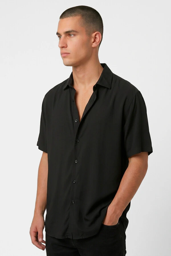 Camisa de viscose Black